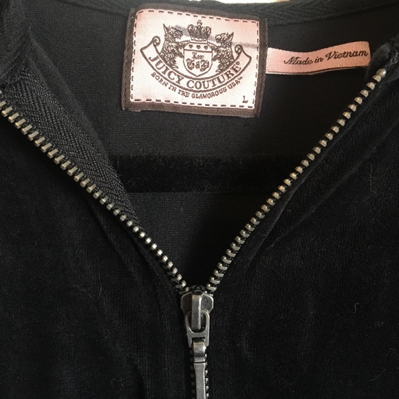 Juicy Couture black and pink velour zip jacket - Picture 2 of 6